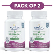 Nordic Naturals Prenatal DHA Plant-Based 500mg 60 Soft Gels Pack of 2