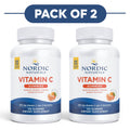 Nordic Naturals Vitamin C 250mg Tangerine 120 Gummies Pack of 2