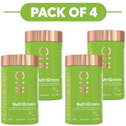 Nutriburst NutriGreens Apple Flavour Gummies 60 Count Pack of 4
