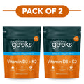 Nutrition Geeks Vitamin D3 + K2 365 Vegetarian Tablets Pack of 2