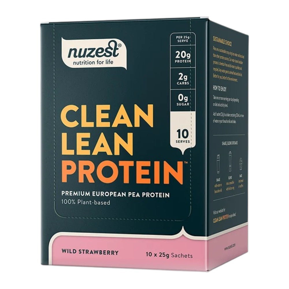 Nuzest Clean Lean Protein Powder Wild Strawberry 10 x 25g box