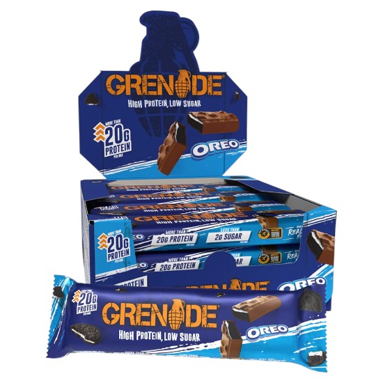 Grenade OREO High Protein Low Sugar Bars box 12 x 60g with real OREO pieces