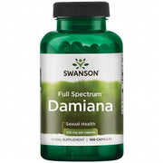 Swanson Full Spectrum Damiana 510mg 100 Capsules bottle on a white background