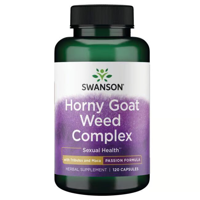 Bottle of Swanson Horny Goat Weed Complex 120 Capsules