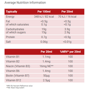 Supplement facts and dosage guide for Floradix B Complex liquid.