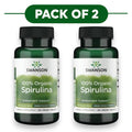 Swanson 100% Organic Spirulina 180 Vegan Tablets Pack of 2