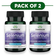 Swanson Selenium L-Selenomethionine 100mcg 200 Capsules Pack of 2