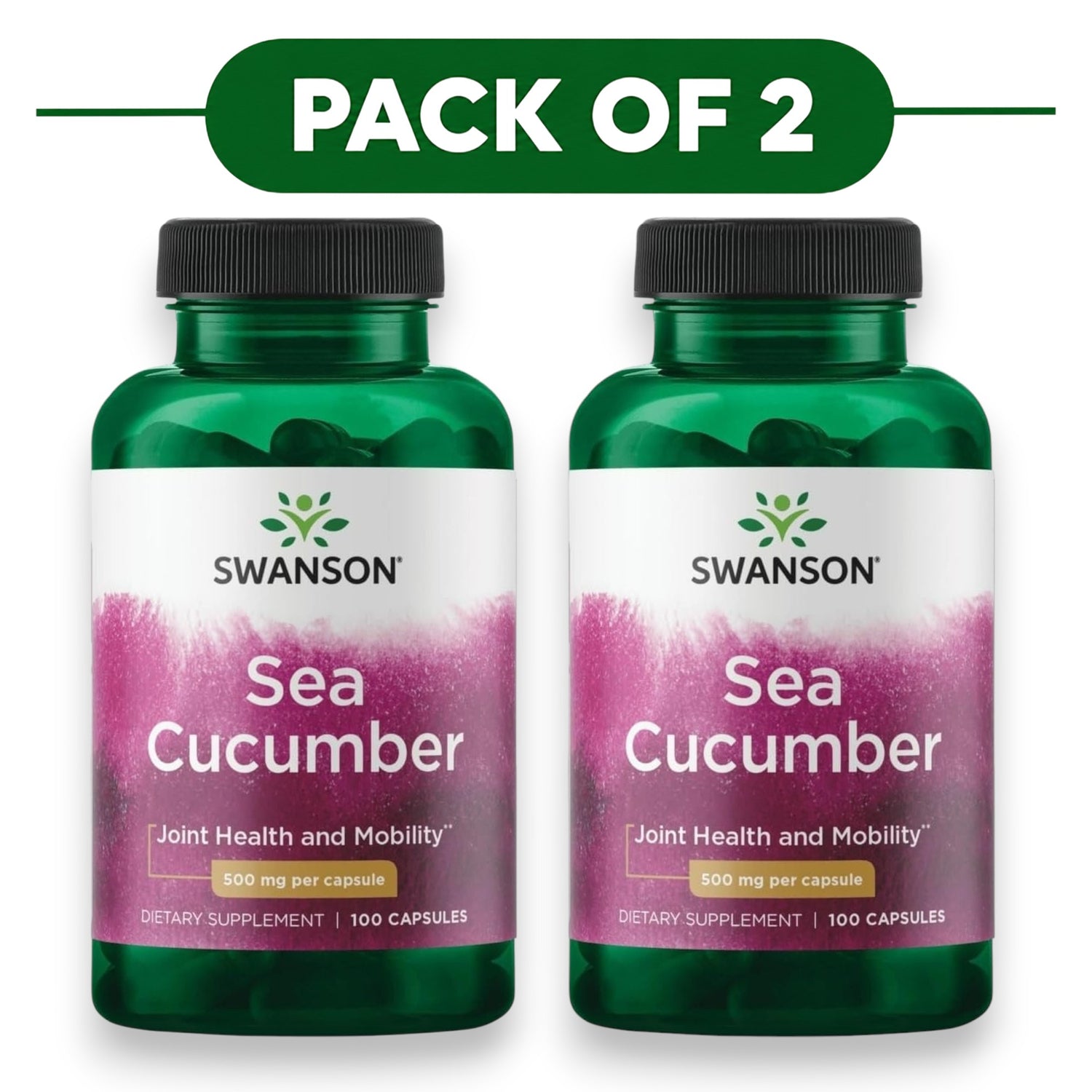 Swanson Sea Cucumber 500mg 100 Capsules Pack of 2