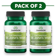 Swanson St. John's Wort Herb 375mg 60 Vegan Capsules Pack of 2