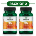 Swanson Vitamina B6 Piridoxina 100mg 100 Cápsulas Pack de 2