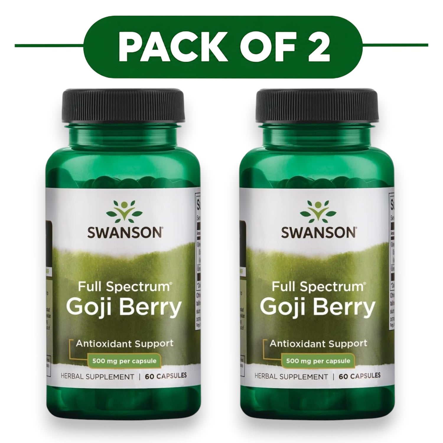 Swanson Full Spectrum Goji Berry 500mg 60 Capsules Pack of 2