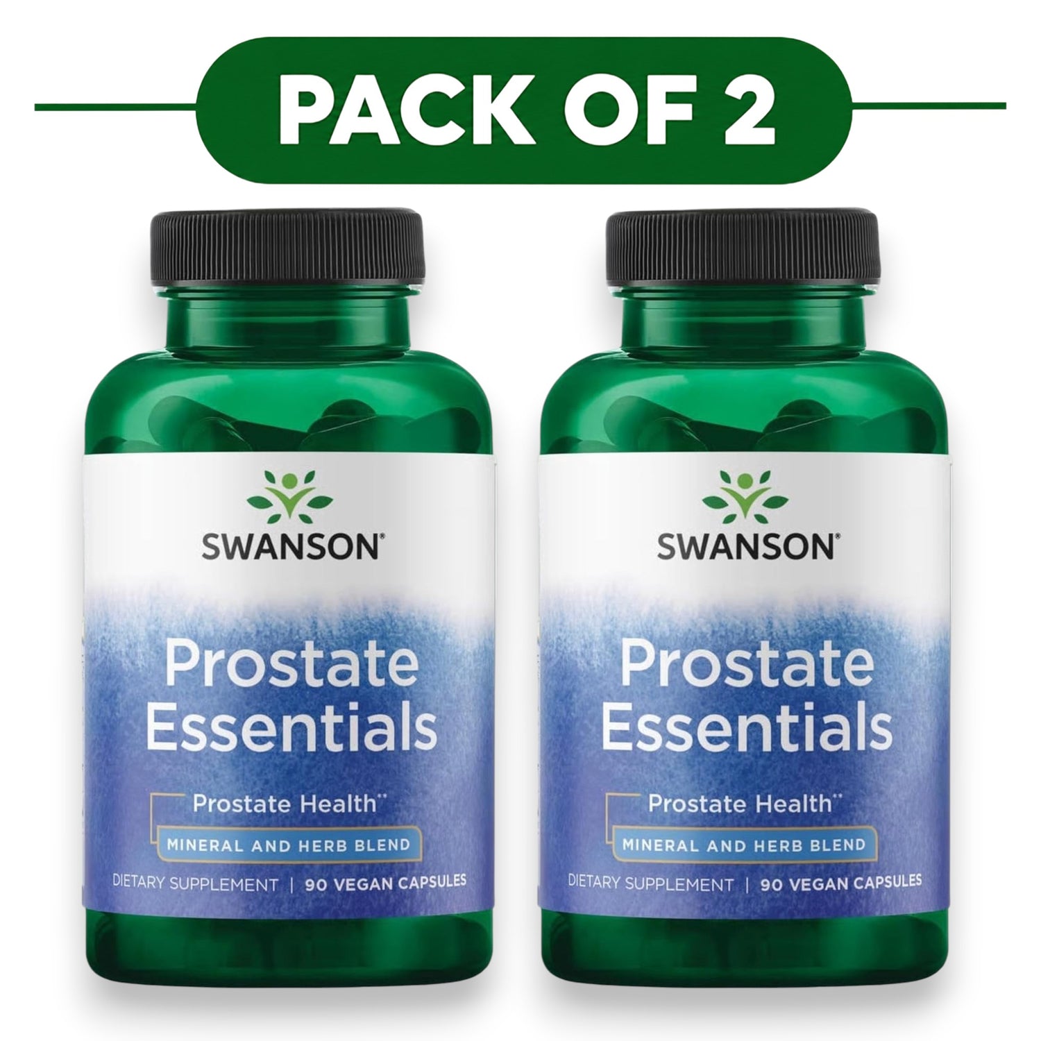 Swanson Prostate Essentials 90 Vegan Capsules Pack of 2
