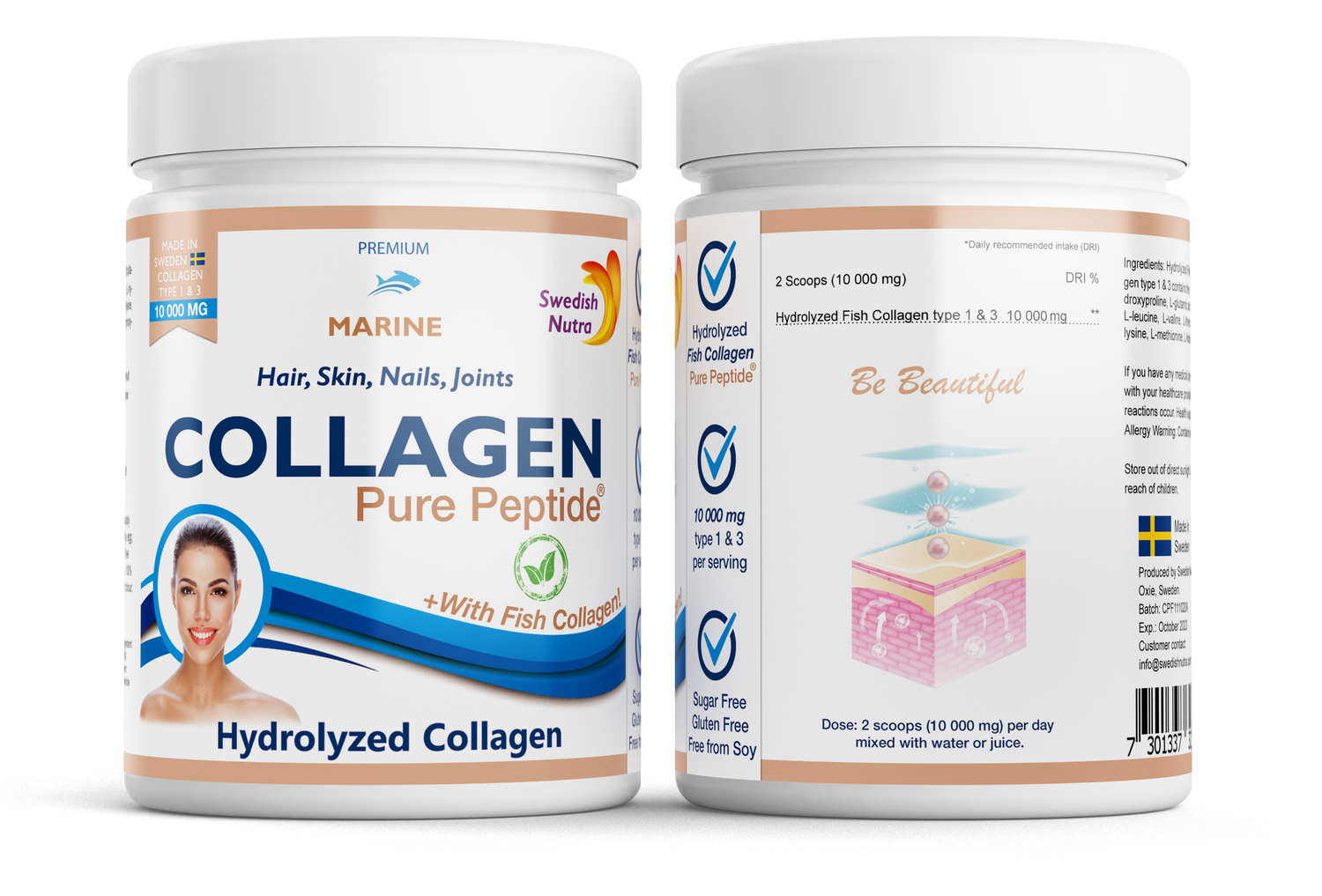 Swedish Nutra Marine Collagen Peptide Powder 300g