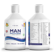 Two bottles of MAN Multivitamin on a white background