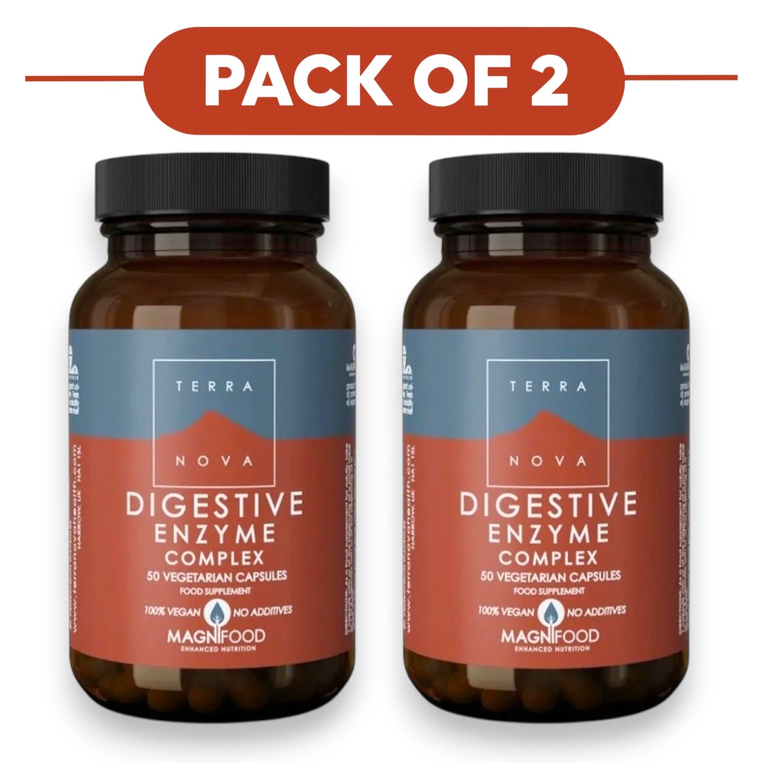 Terranova Digestive Enzyme Complex 50 Vegetarian Capsules Pack of 2