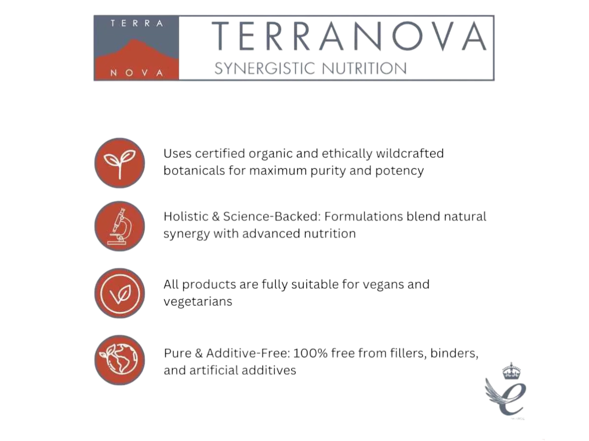 Terranova Microbiome Woman, vegetarian probiotic supplement capsule packaging, no flavour, 50 capsules, daily supplement use