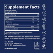 Supplement Facts Image: Trace Minerals zinc gummies supplement facts ingredients elderberry bottle 60 count