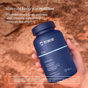 Lifestyle Image: Trace Minerals zinc gummies elderberry daily supplement bottle 60 count
