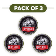 Uppercut Deluxe Matte Pomade 100g tin medium hold matte styling product 3 packs