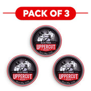 Uppercut Deluxe Pomade 100g jar strong hold high shine styling product 3 packs
