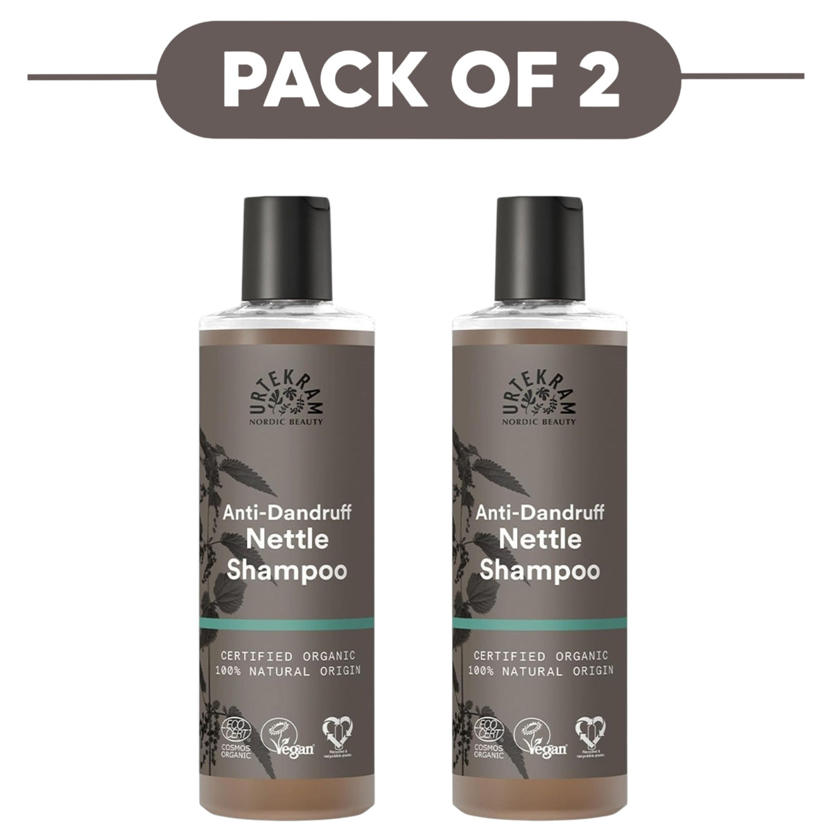Urtekram Anti-Dandruff Nettle Shampoo 250ml Pack of 2