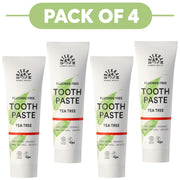 Urtekram Fluoride Free Tea Tree Toothpaste 75ml Pack of 4