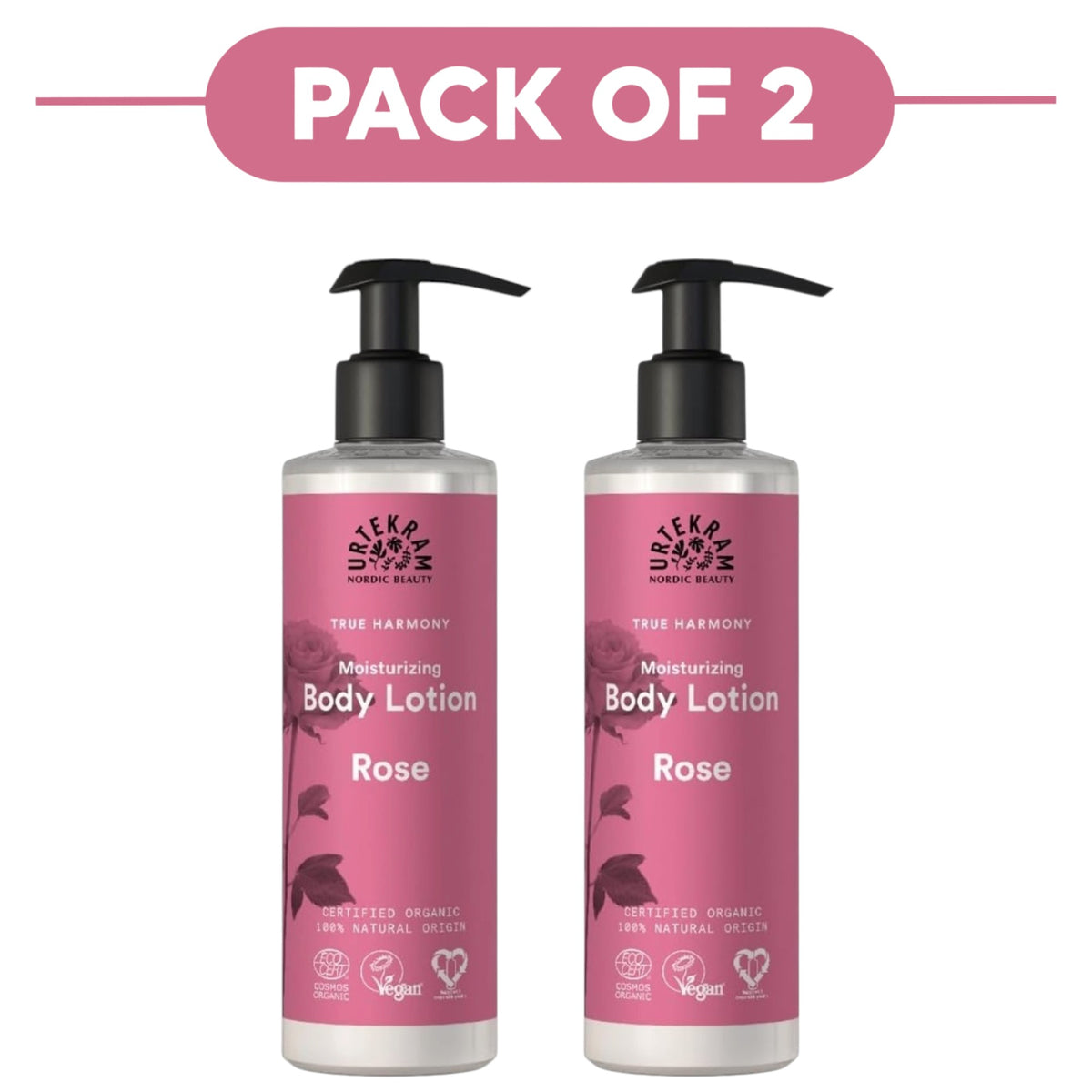 Urtekram Moisturizing Rose Body Lotion 245ml Pack of 2