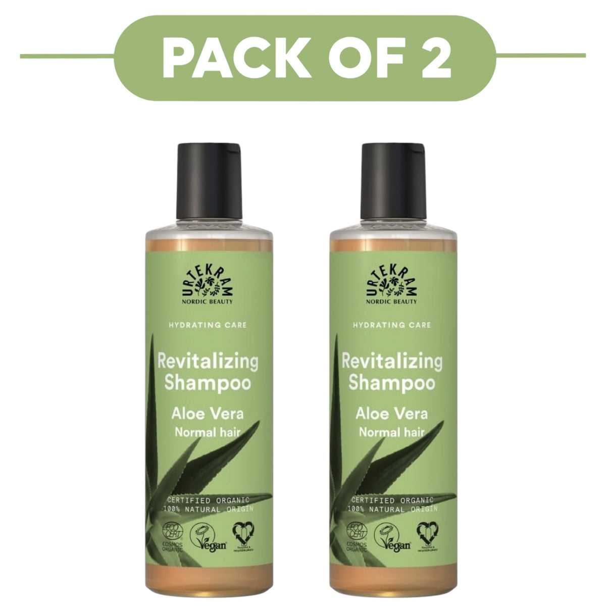 Urtekram Revitalizing Aloe Vera Shampoo 250ml Pack of 2