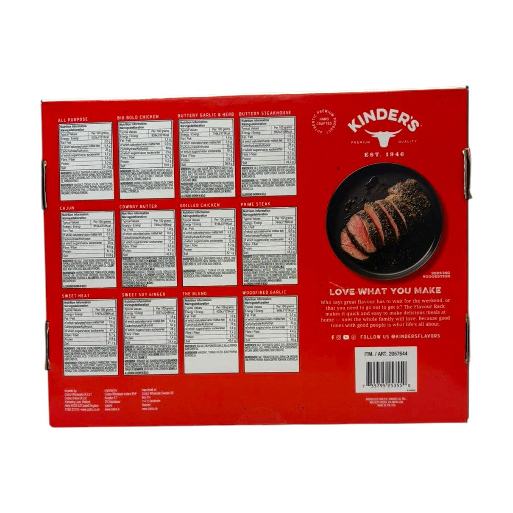 Kinder's The Flavor Rack Signature Seasoning Set 12 bottles ingredients and product information & barcode