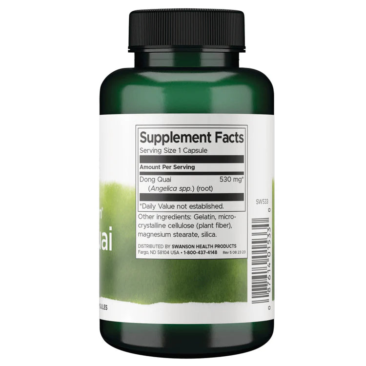 Swanson Dong Quai 100 Capsules | 530 mg | Women’s Health Support