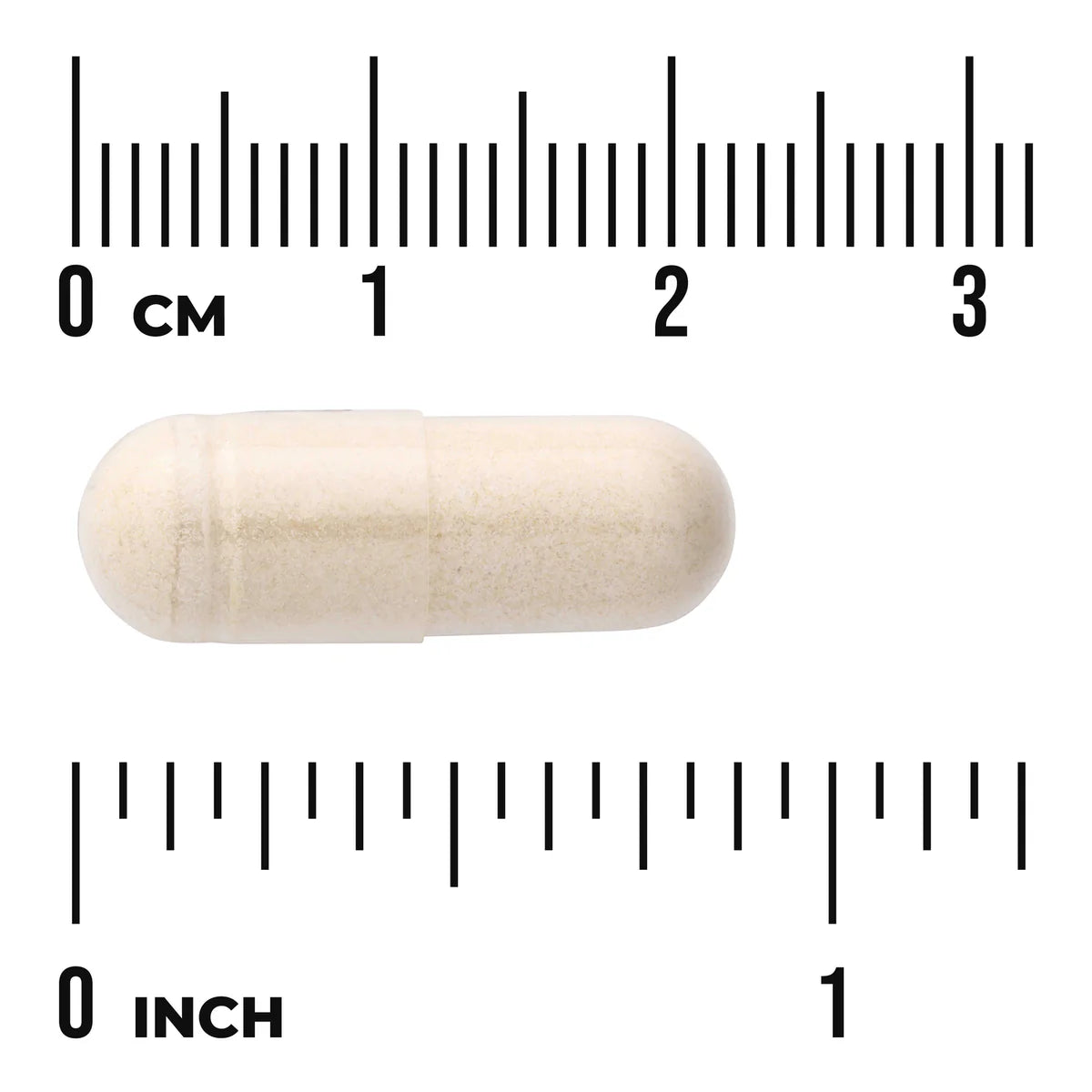 Swanson Muira Puama Root Extract 10:1 250mg 60 Capsules size comparison with measurement scale