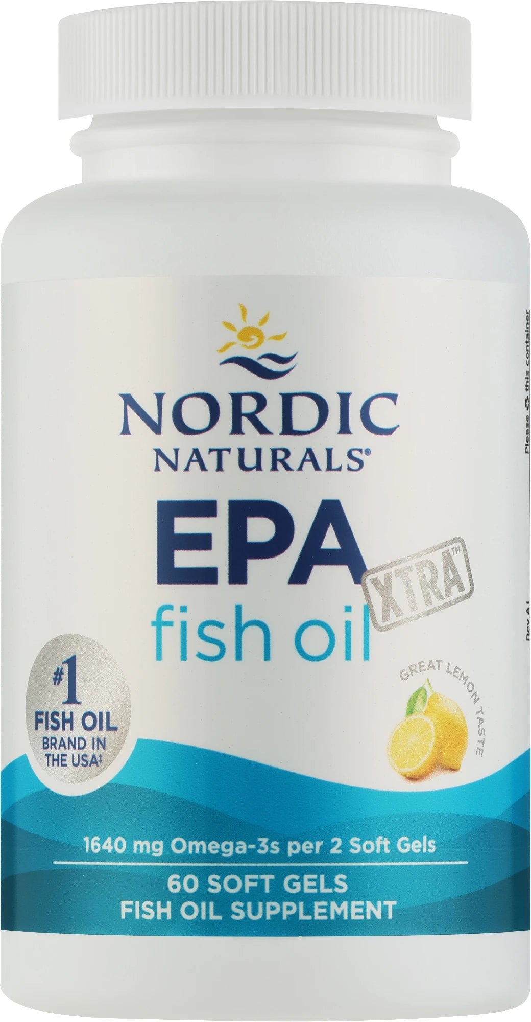 Nordic Naturals EPA Xtra - 1640 mg Omega-3, cápsulas blandas sabor limón - 60 unidades