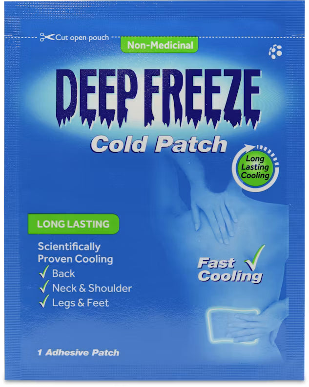 Deep Freeze Cold Patch cooling therapy patch sachet packaging 1 count front product image