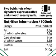 Starbucks Doubleshot espresso iced coffee nutrition information cans pack 12 x 200ml