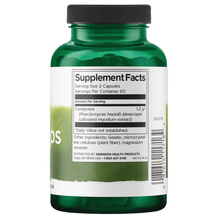Swanson Cordyceps 120 Cápsulas | Apoyo Natural para la Energía y Vitalidad