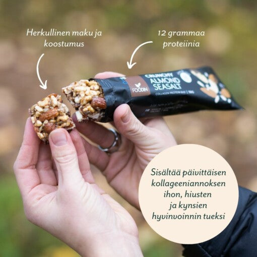 Foodin Crunchy Collagen Protein Bar Almond Seasalt, 50g x 12