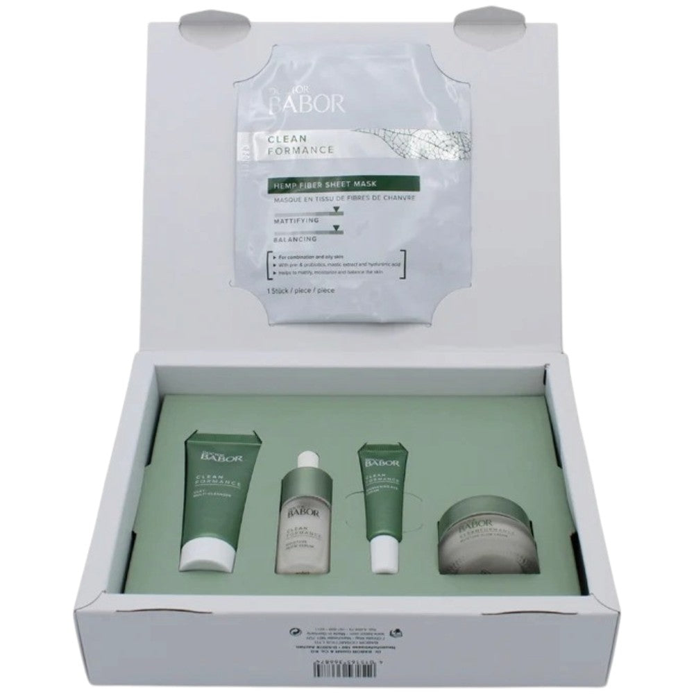 Doctor Babor Clean Formance Moisture Glow 5 piece skincare travel set lifestyle use image