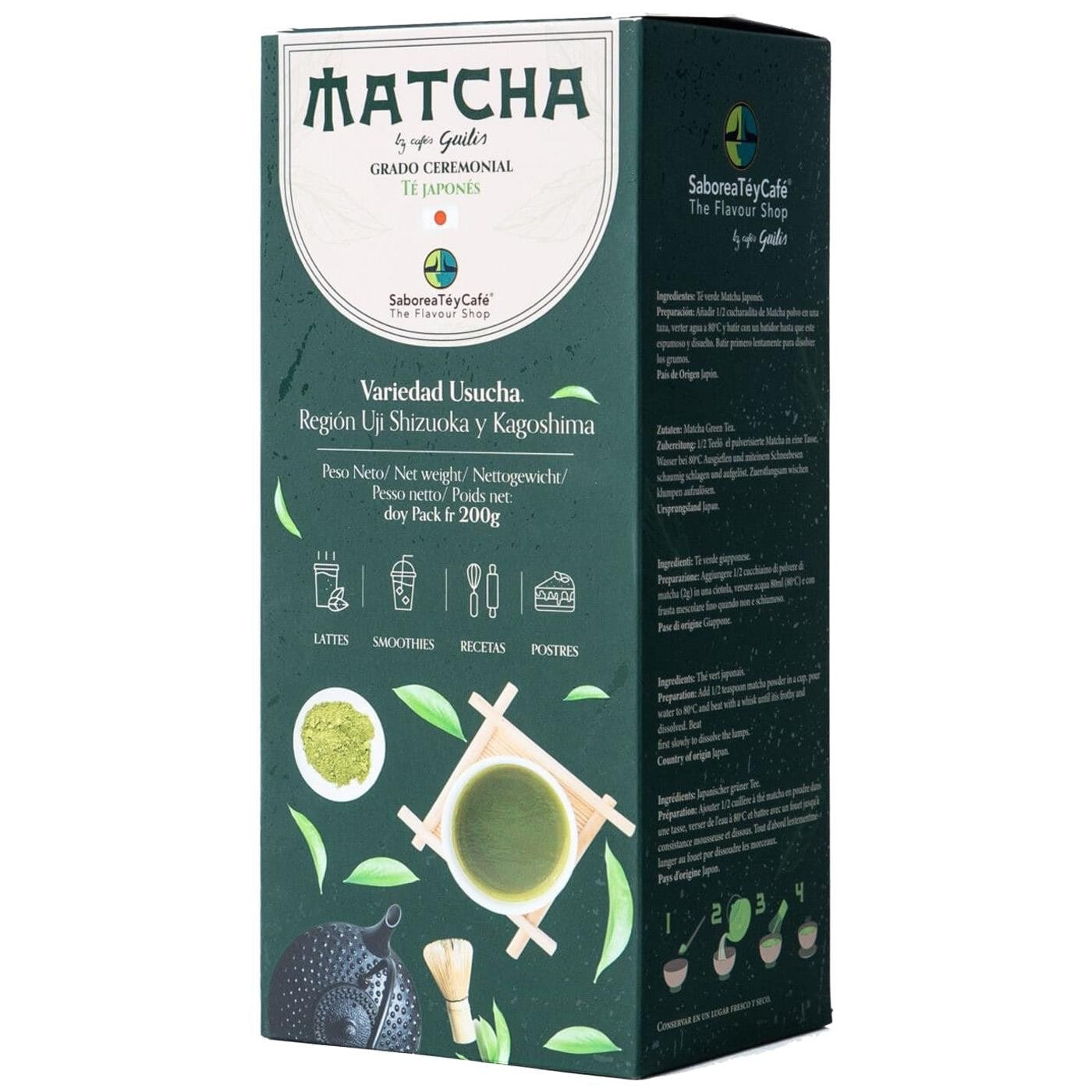 Saboreatey Café Guilis ceremonial usucha matcha green tea powder 200g packaging front