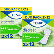 Front image: TENA Lady Discreet normal pads duo pack breathable pads 48 count