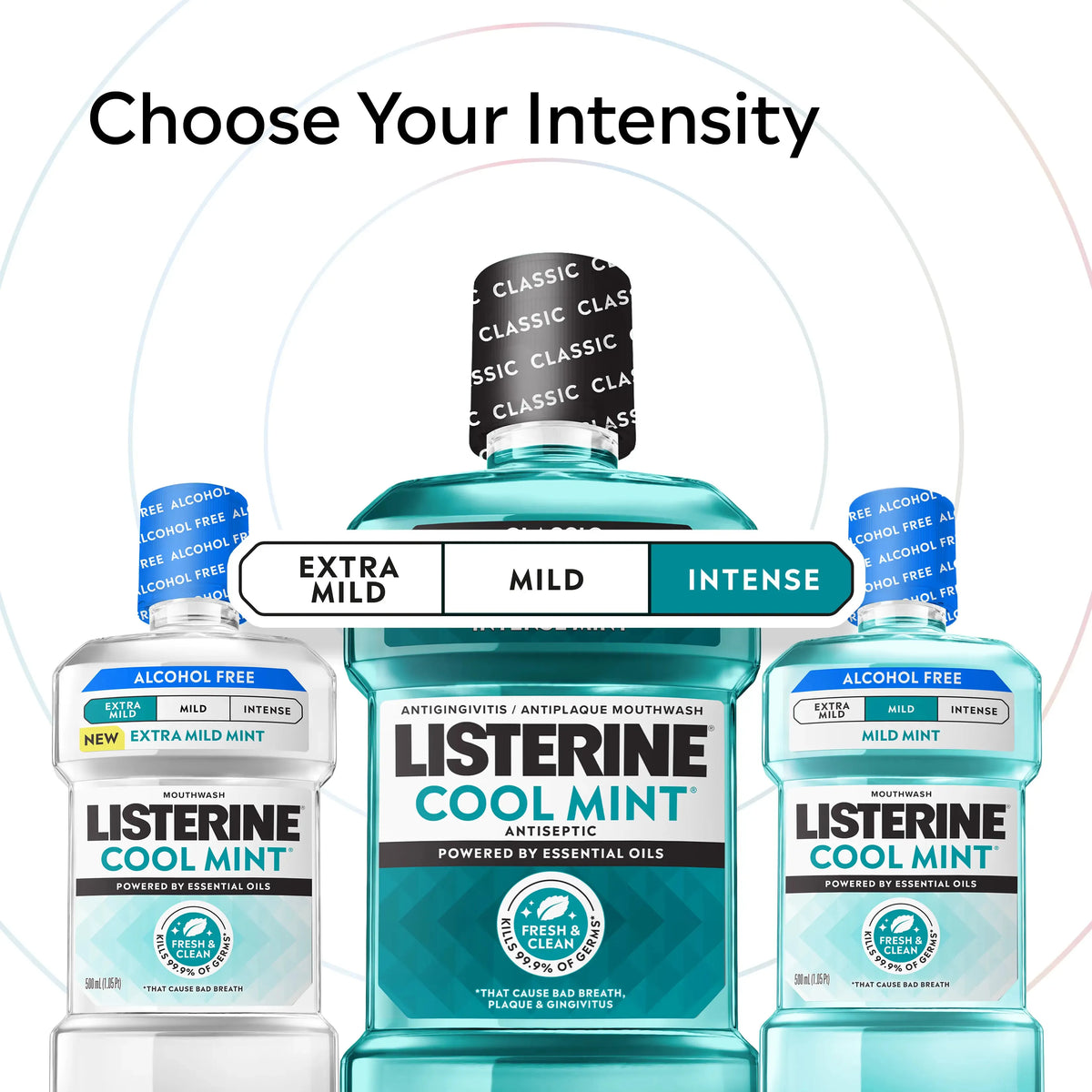 Listerine Cool Mint Antiseptic Mouthwash Intense Mint oral rinse bottle 500ml oral care use
