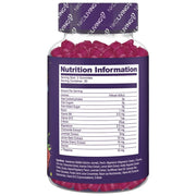 NKD Living Kids Night-Time Gummies Raspberry flavoured gummy pouch 60 gummies supplement facts and ingredients