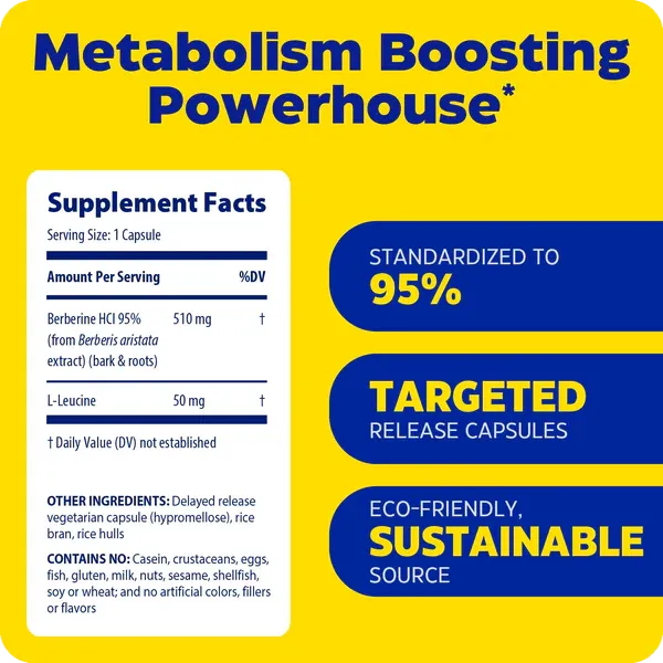 Enzymedica Berberine HCl supplement facts ingredients 60 capsules