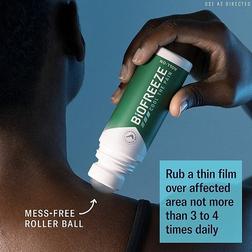 Biofreeze cooling menthol roll on gel application bottle 89ml