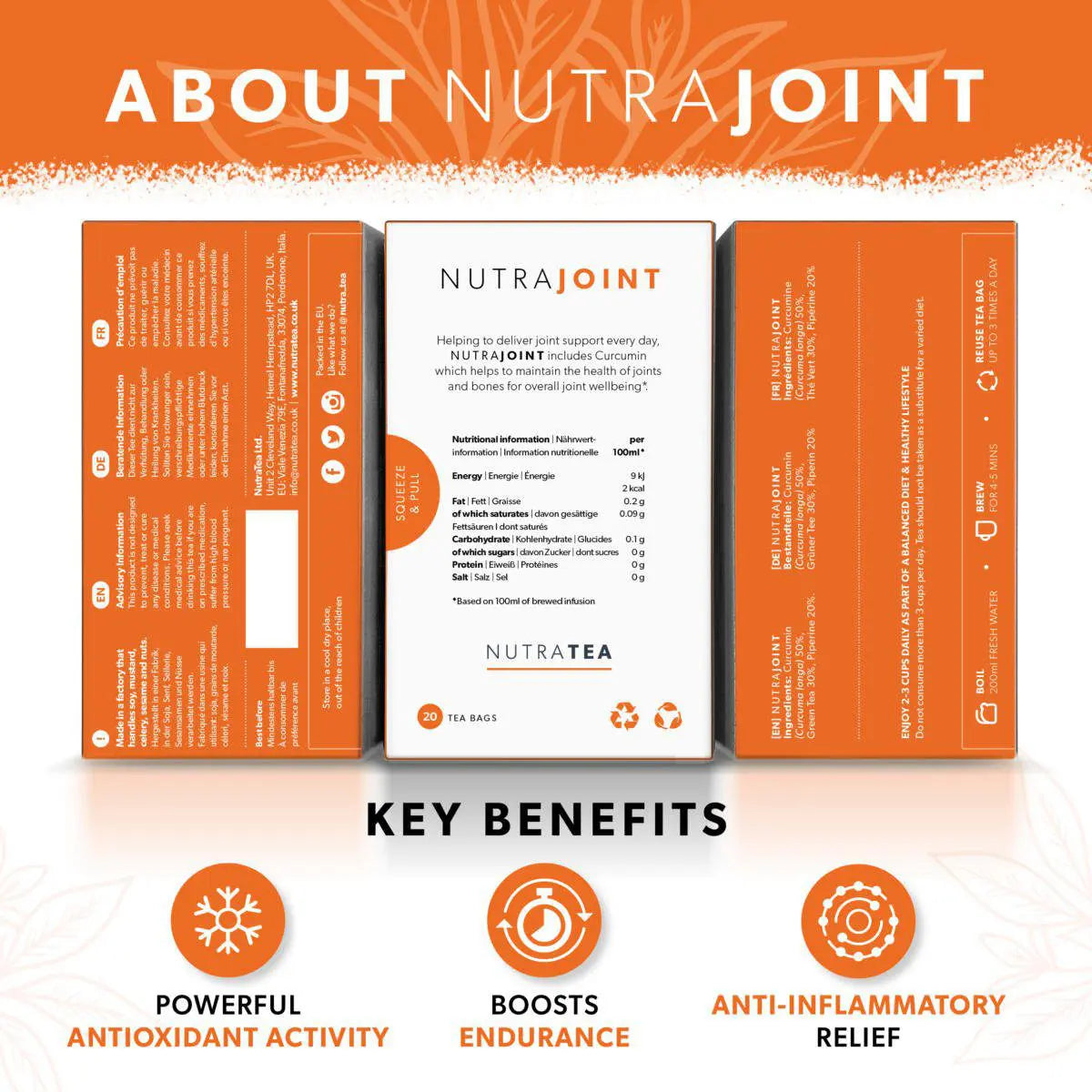 Nutra Joint Curcumin & Piperine 20 Tea Bags