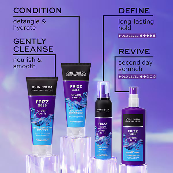 John Frieda Frizz Ease Dream Curls rosehip oil no flavour sulphate-free shampoo 75ml tube product information