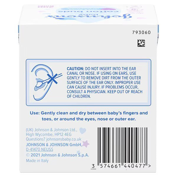 Johnson's Baby Cotton Buds barcode packaging 200 count