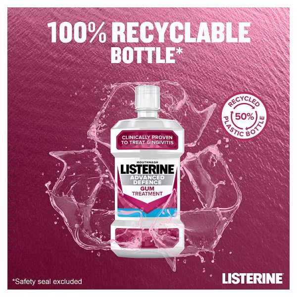 Listerine Advanced Defence Gum Treatment Mouthwash oral rinse bottle 500ml oral care use