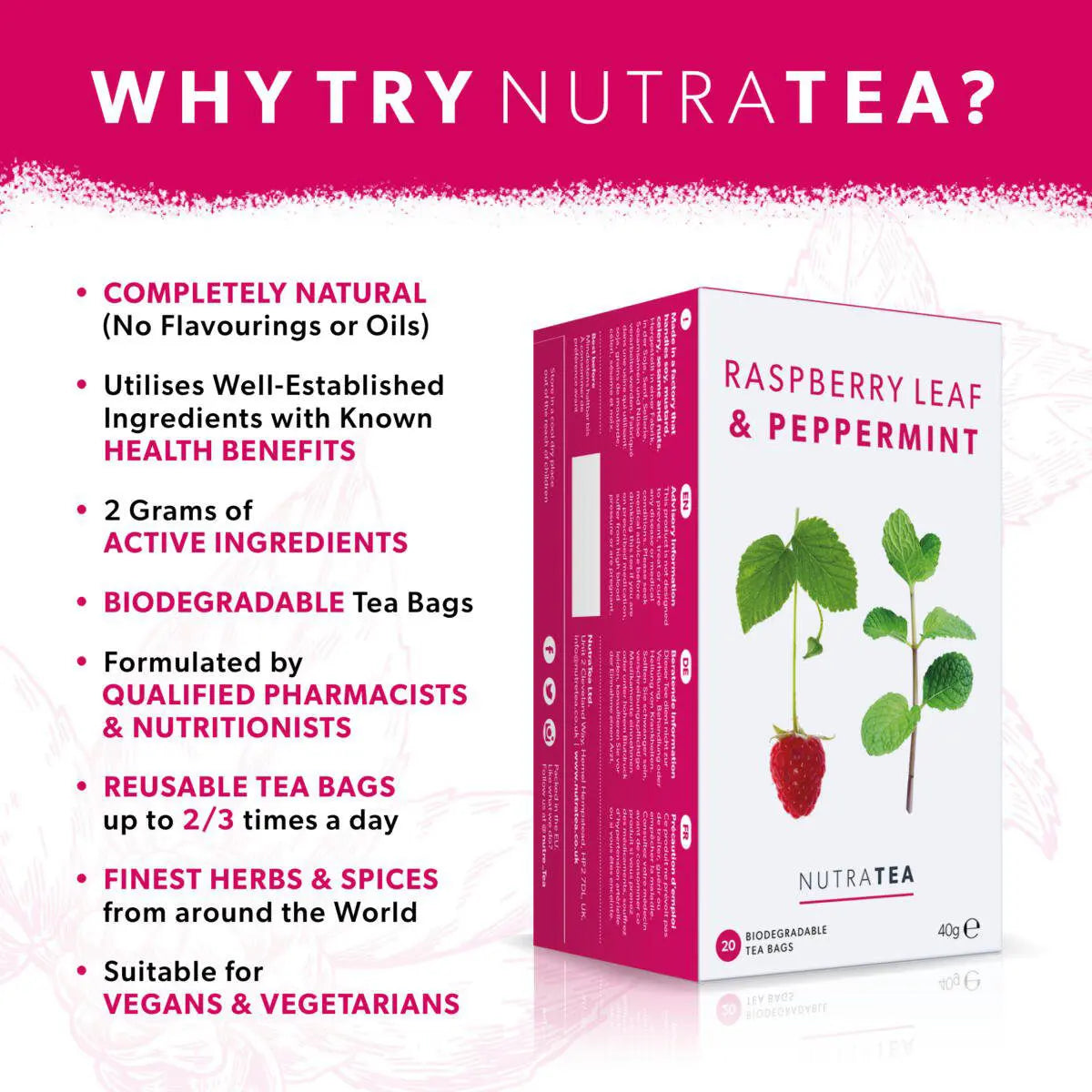 Nutra Tea Raspberry Leaf & Peppermint