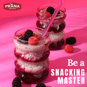 Prana Organic Overnight Chia Berry Fairies with Oats 800g bag prepared as overnight oats
