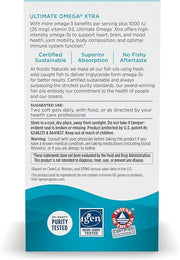 Supplement facts label for Nordic Naturals maximum strength omega-3 and D3 formula.